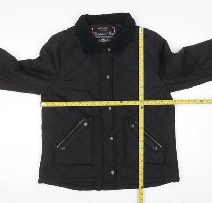 Denim Co Women’s Black Quilted Short Jacket Size 12 Classic Style