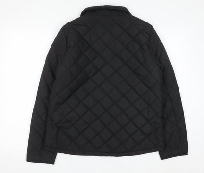 Denim Co Women’s Black Quilted Short Jacket Size 12 Classic Style