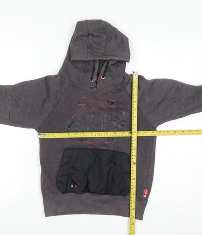Kickers Boys Grey Pullover Hoodie 9-10 Years Cotton Blend Warm Casual