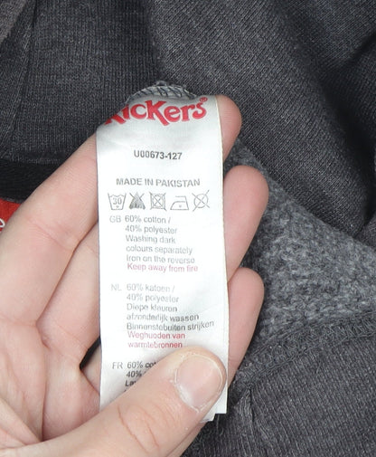 Kickers Boys Grey Pullover Hoodie 9-10 Years Cotton Blend Warm Casual