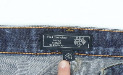 Paul Costelloe Men's Blue Straight Leg Denim Jeans W32 L32