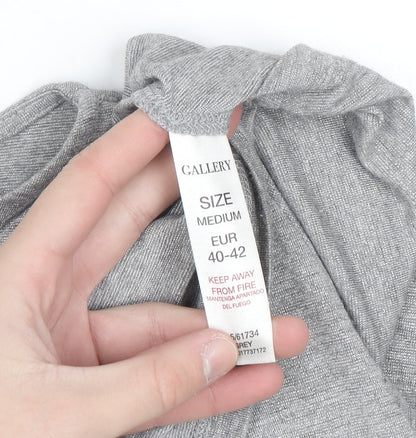 Gallery Women's Grey 3/4 Sleeve Relaxed Fit Jersey Top M