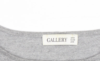 Gallery Women's Grey 3/4 Sleeve Relaxed Fit Jersey Top M