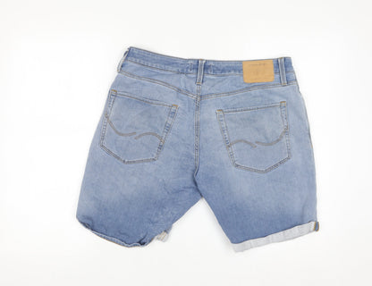 Jack & Jones Men's Light Blue Regular Denim Shorts Size L Casual