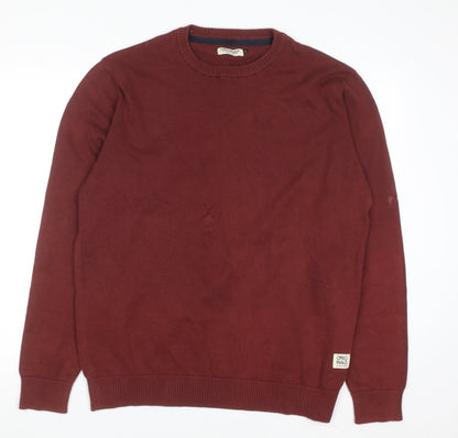 Jack & Jones Men’s Red Cotton Crew Neck Jumper XL