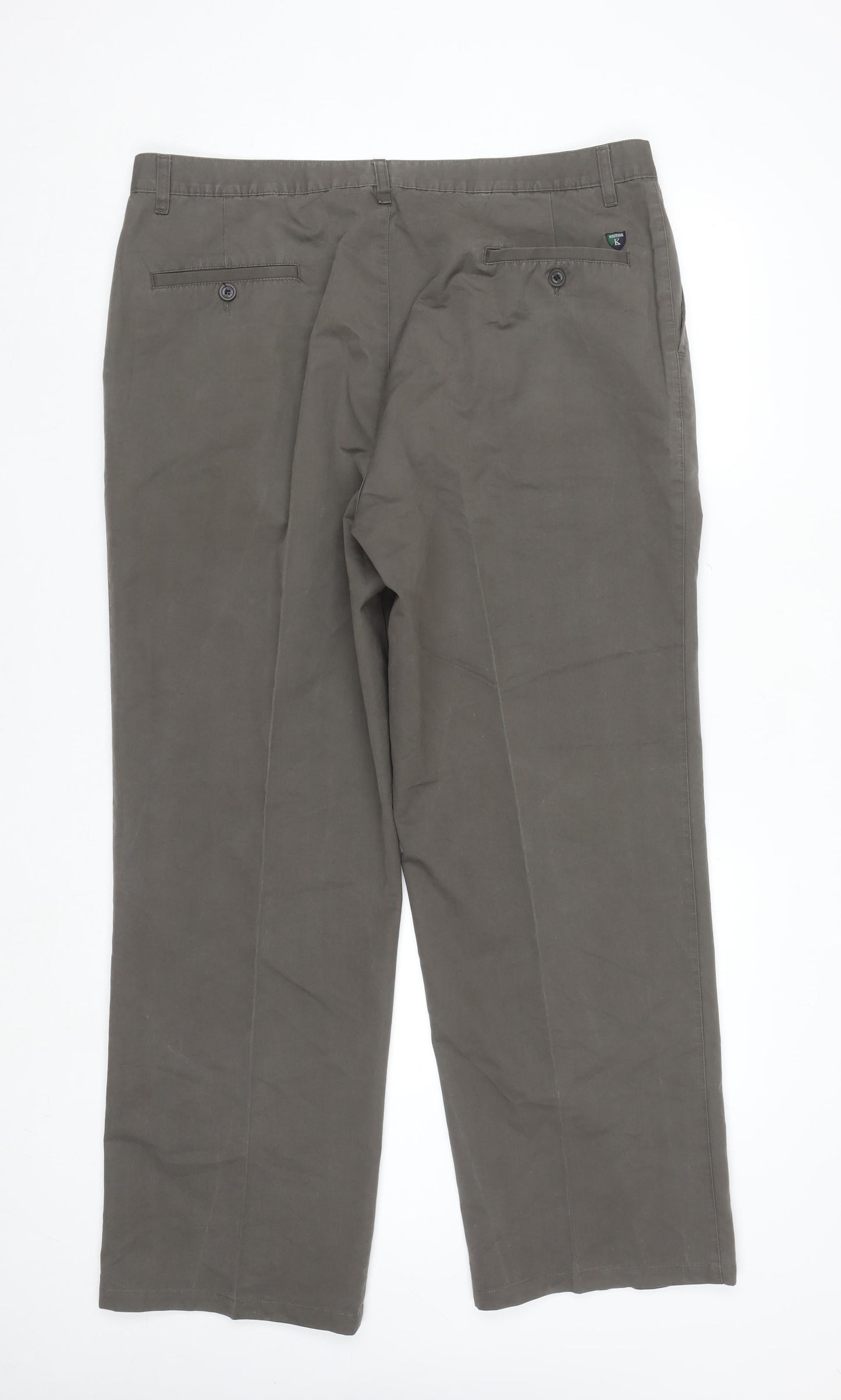 Koutons Men's Brown Pleated Chino Trousers Size L 40in Waist