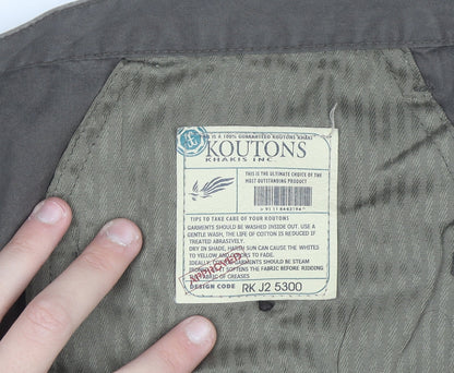 Koutons Men's Brown Pleated Chino Trousers Size L 40in Waist