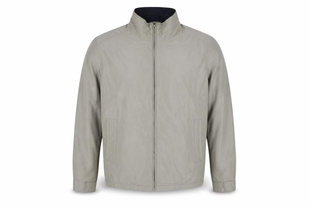Perry Ellis Portfolio Men's Beige Microfibre Full Zip Jacket L