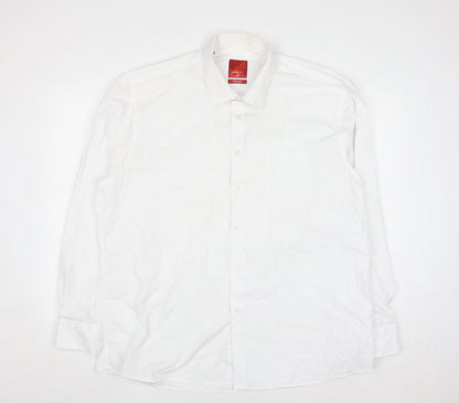 Benetti Men White Classic Fit Long Sleeve Button-Up Shirt 18.5in