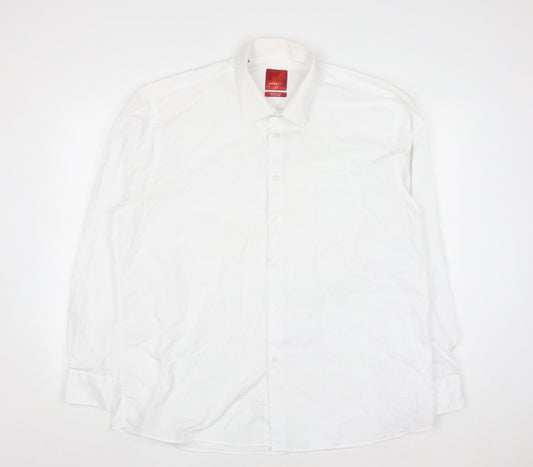 Benetti Men White Classic Fit Long Sleeve Button-Up Shirt 18.5in