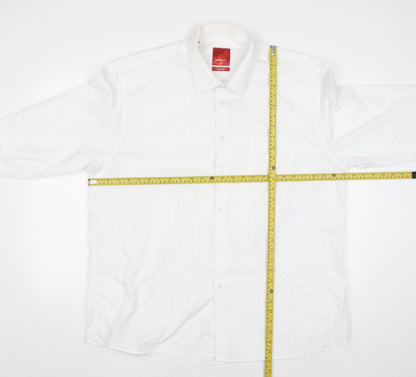 Benetti Men White Classic Fit Long Sleeve Button-Up Shirt 18.5in