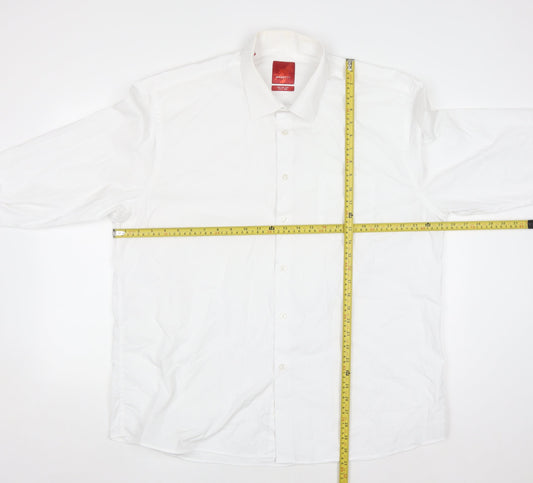 Benetti Men White Classic Fit Long Sleeve Button-Up Shirt 18.5in