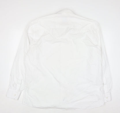 Benetti Men White Classic Fit Long Sleeve Button-Up Shirt 18.5in