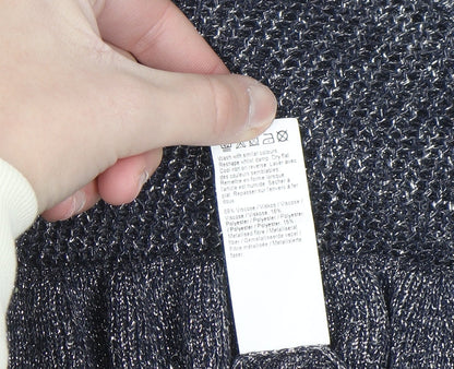 River Island Women's Grey Ruffle Knit Jumper Size 10