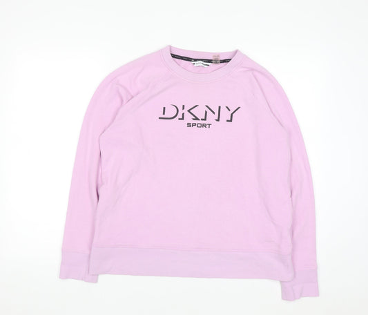 DKNY Sport Women's Pink Pullover Sweatshirt Size M Cotton Blend
