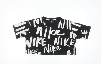 Nike Womens Black Cropped Athletic T-Shirt Size S
