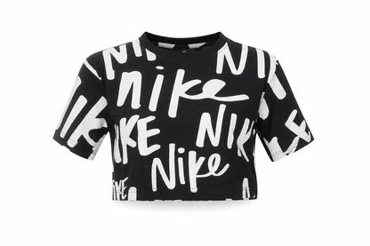 Nike Womens Black Cropped Athletic T-Shirt Size S
