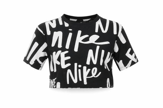 Nike Womens Black Cropped Athletic T-Shirt Size S