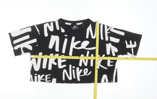 Nike Womens Black Cropped Athletic T-Shirt Size S