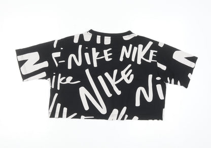 Nike Womens Black Cropped Athletic T-Shirt Size S