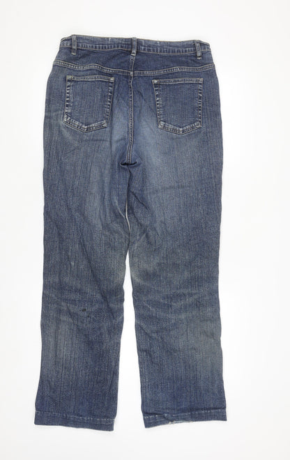 Falls Creek Women's Blue Straight Stretch Denim Jeans Size 12