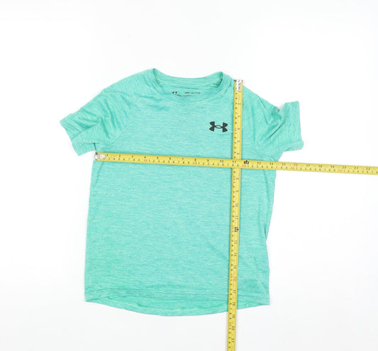 Under Armour Boys Green Short Sleeve Loose Fit T-Shirt Size Small