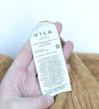 Vila Men’s Brown Roll Neck Knit Jumper XL Regular Fit Pullover