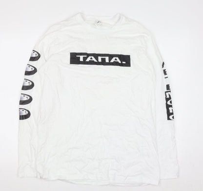 SOL'S Men's White XL Long Sleeve Graphic Print Top