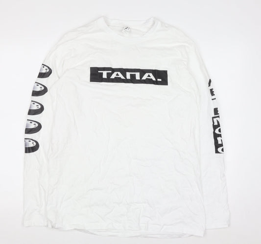SOL'S Men's White XL Long Sleeve Graphic Print Top