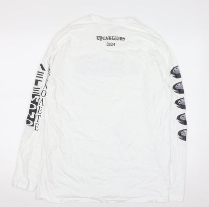 SOL'S Men's White XL Long Sleeve Graphic Print Top