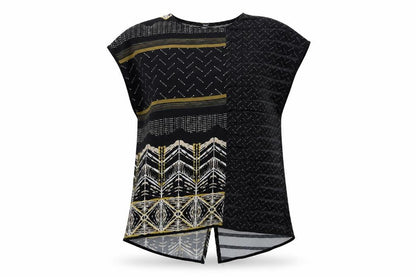 Next Womens Black Geometric Tunic Blouse Size 16