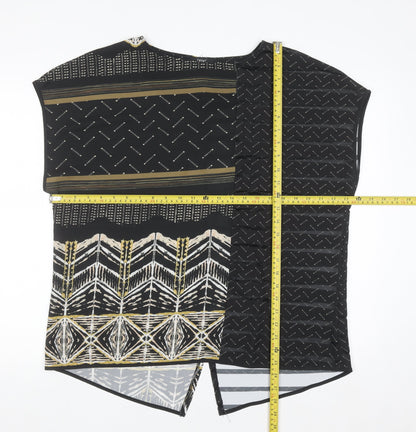 Next Womens Black Geometric Tunic Blouse Size 16