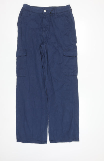 Denim Co Womens Blue Cargo Trousers Size 10 Cotton Casual