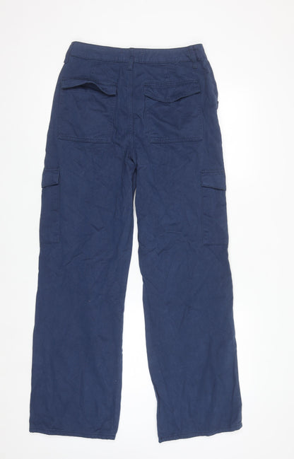 Denim Co Womens Blue Cargo Trousers Size 10 Cotton Casual