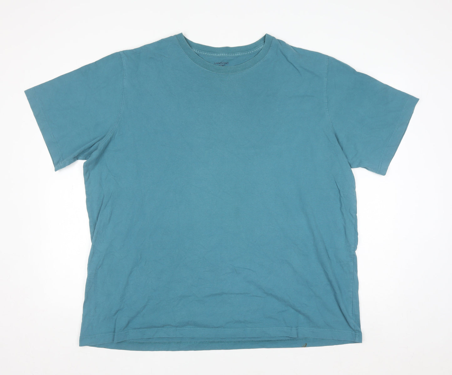 Lands' End Men’s Blue Cotton Crew Neck Short Sleeve Super-T XL T-Shirt
