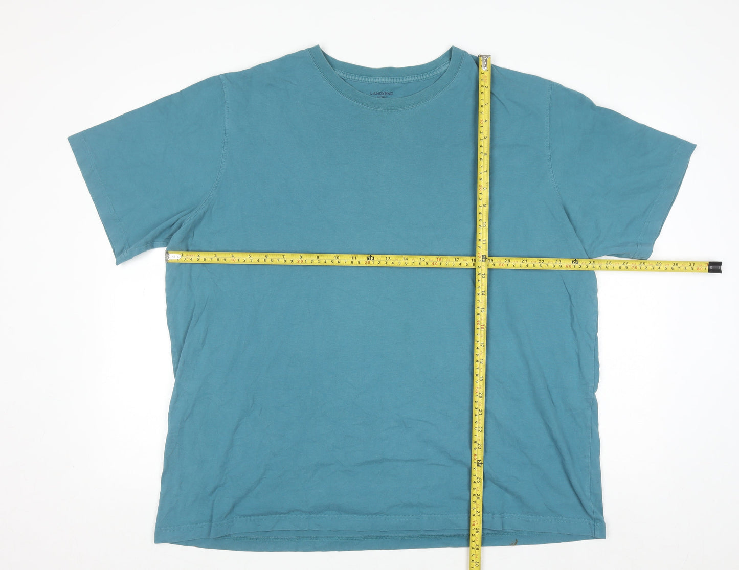 Lands' End Men’s Blue Cotton Crew Neck Short Sleeve Super-T XL T-Shirt