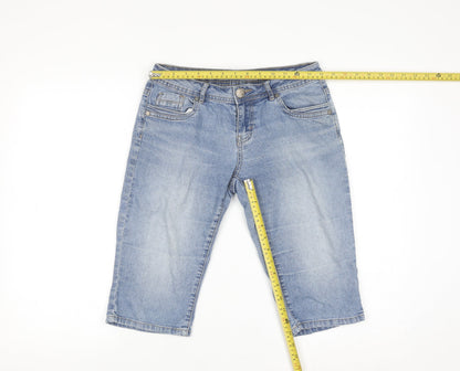 Dunnes Women’s Blue Denim Bermuda Shorts Size 8 Stretch Casual