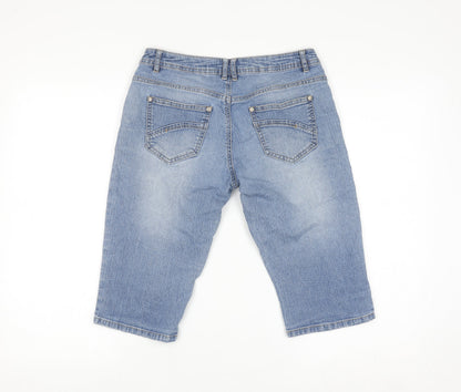 Dunnes Women’s Blue Denim Bermuda Shorts Size 8 Stretch Casual
