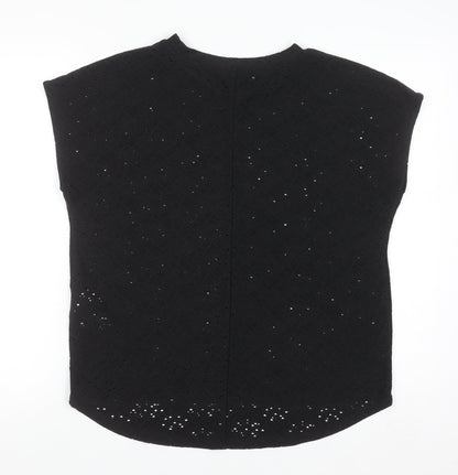 ONLY Women's Black Lace Short Sleeve Blouse Size M