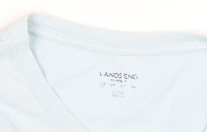 Lands' End Men's Blue Cotton Short Sleeve Crew Neck T-Shirt Size L