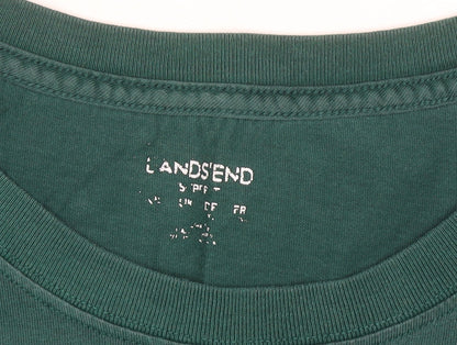 Lands’ End Men’s Green Cotton Crew Neck Short Sleeve T-Shirt Size L