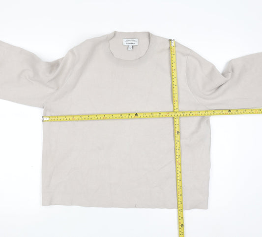 & Other Stories Women Beige Crew Neck Viscose Blend Jumper Size 12
