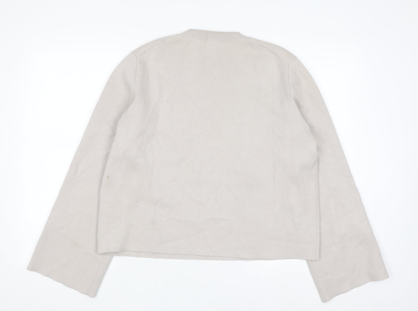 & Other Stories Women Beige Crew Neck Viscose Blend Jumper Size 12