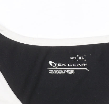 Tek Gear Women's Black XL V-Neck Colourblock Active Tank Top