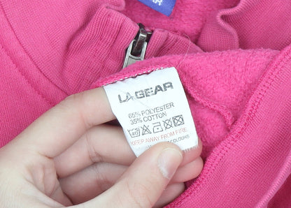 LA Gear Girls Pink Full Zip Fleece Sweatshirt 11-12 Years