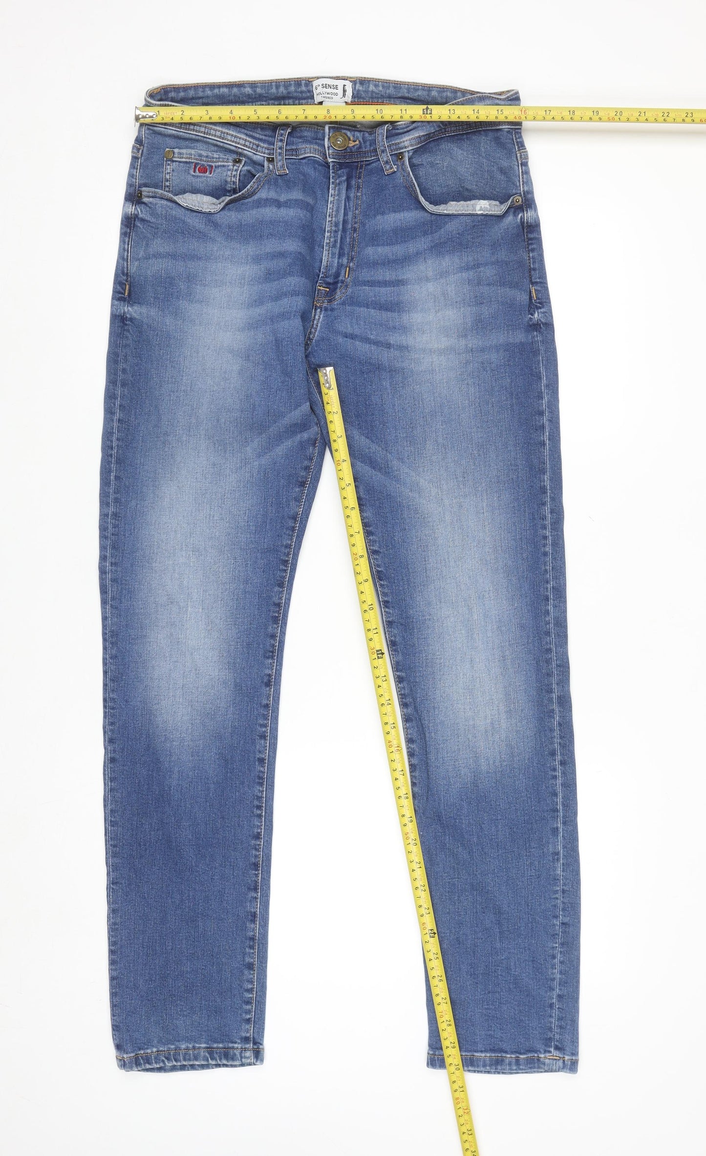 6th Sense Men's Blue 34/32 Tapered Denim Jeans