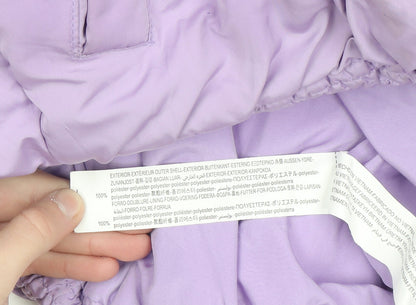 Bershka Women Purple Cropped Puffer Jacket XS Lined Zip