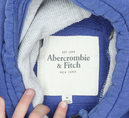 Abercrombie & Fitch Men's Blue Pullover Hoodie Medium Fleece