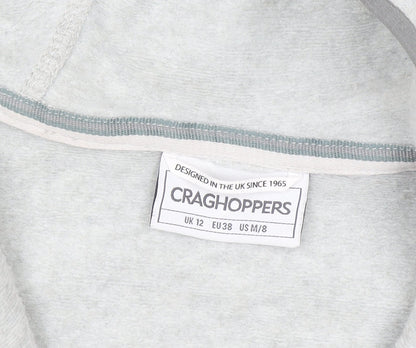 Craghoppers Women Grey Fleece Hooded 1/2 Zip Sweatshirt UK 12