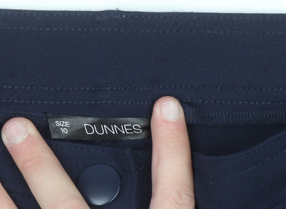 Dunnes Women's Navy Blue Slim Fit Stretch Trousers Size 10